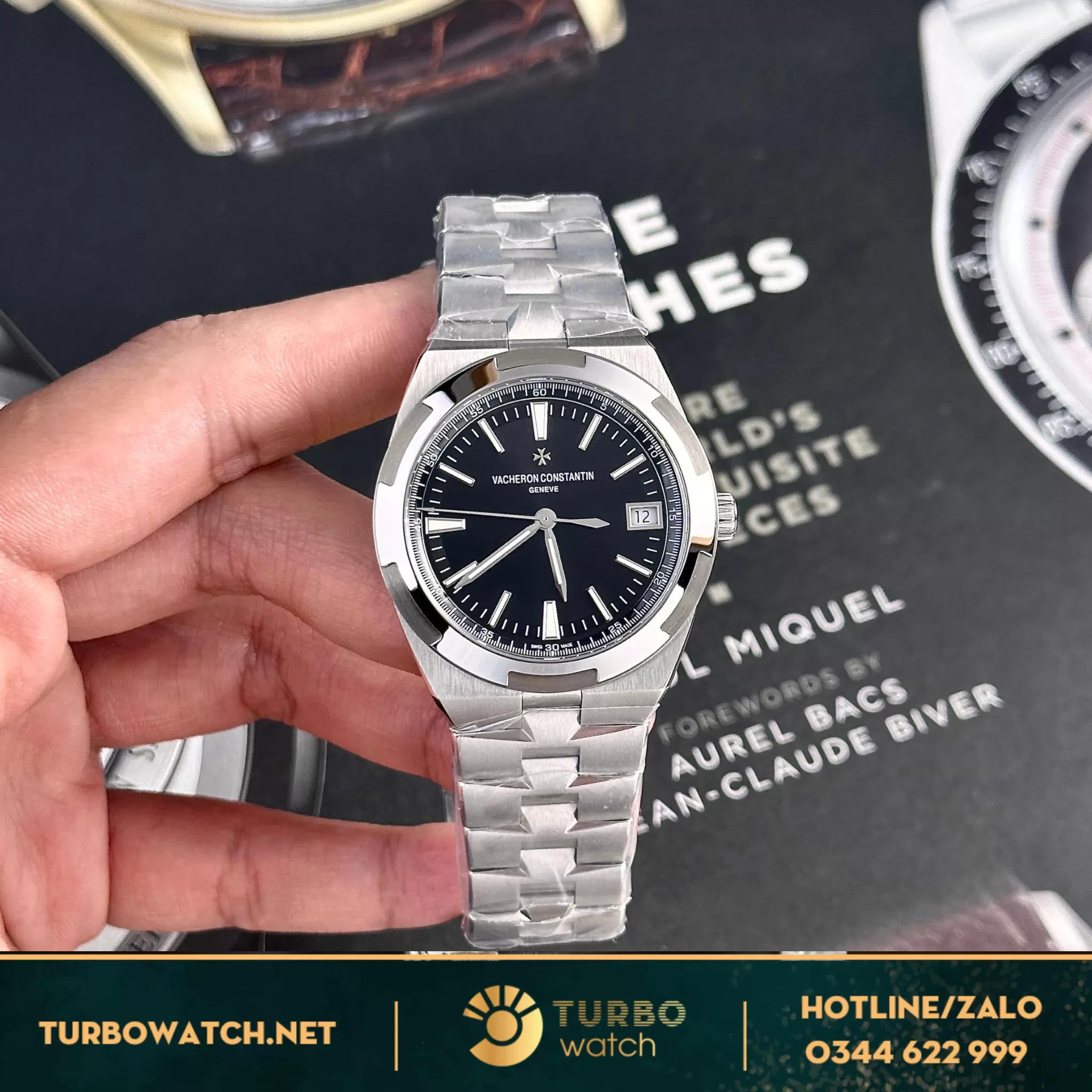  Đồng hồ Vacheron Constantin Overseas black dial rep 1:1