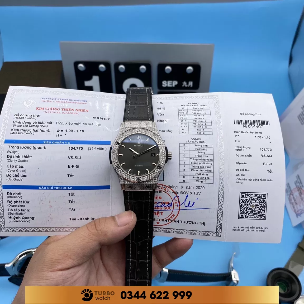  Hublot Replica Titanium Độ Kim Cương Thiên Nhiên 