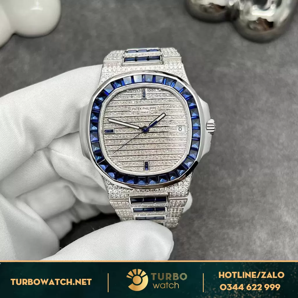  Patek Philippe Nautilus ref. 5719 Vàng Trắng 18k ,Full Kim 