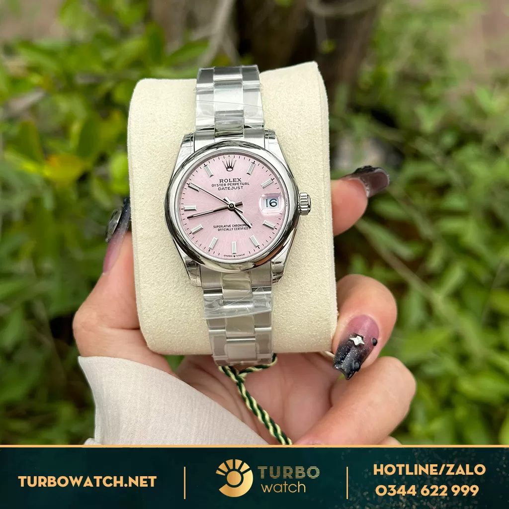  Rolex Datejust 278274 Mặt Số Hồng Dây Đeo Oyster Nữ Like Auth 
