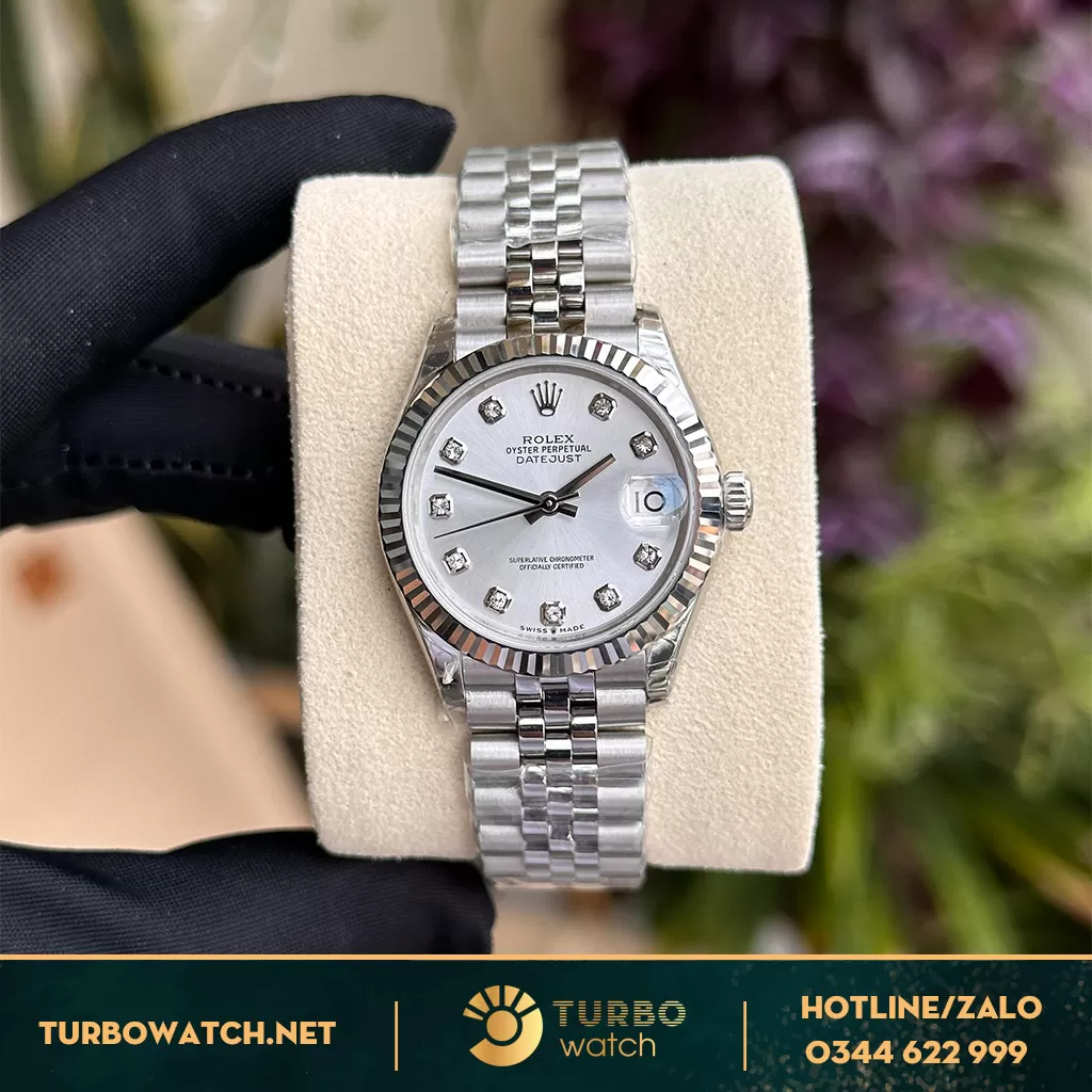  Rolex Datejust 278274 Mặt Số Vỏ Trai Trắng Nữ Thép 904l