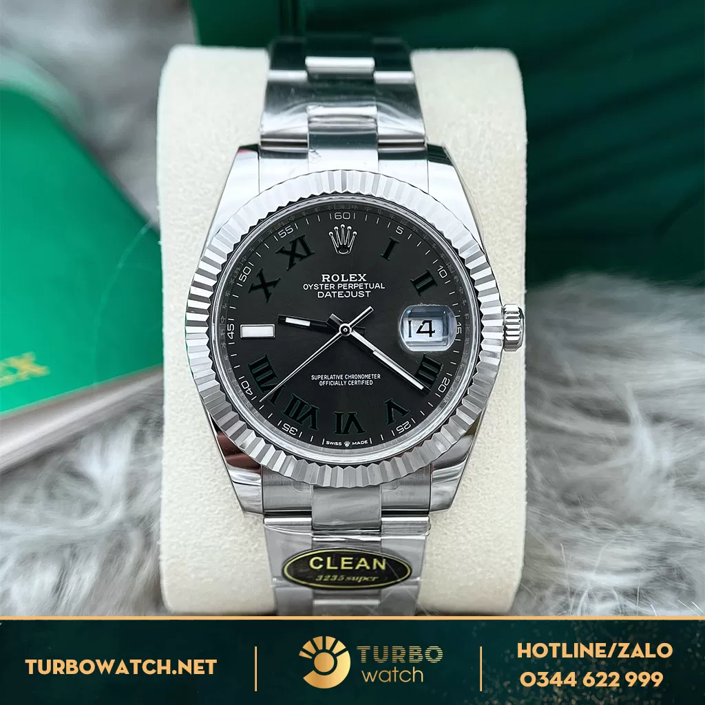  Rolex Datejust 41 126300 Mặt Số Wimbledon Dây Đeo Oyster Clean Factory 1:1