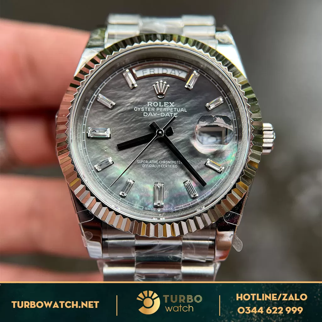  Rolex Day-Date 40 228239 Mặt Số xà cừ tím Replica 