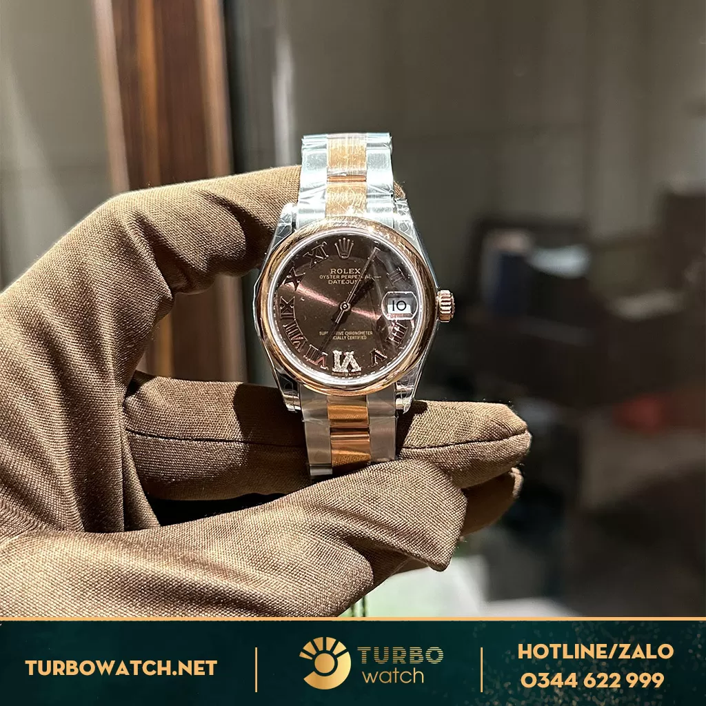  Rolex Lady-Datejust 279161 Mặt Số Chocolate Dây Đeo Oyster Nữ 