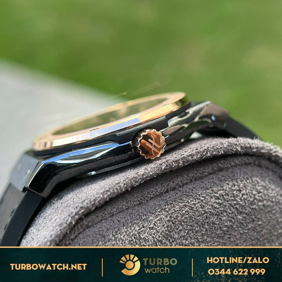Đồng Hồ Hublot Classic Fusion Replica Demi Gold Ceramic Dây Da 42MM