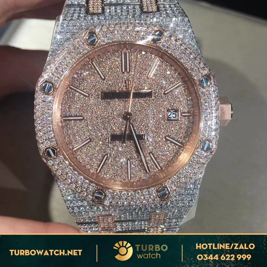 Audemars Piguet Chế Tác Vàng Khối 18K Kim Cương Thiên nhiên