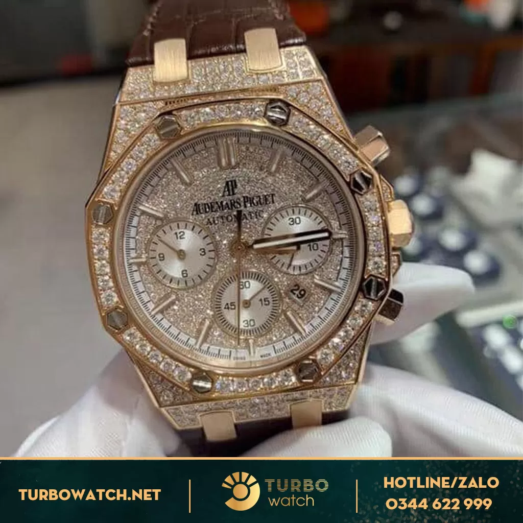 Audemars Piguet Chế Tác Vàng Khối 18K Kim Cương Thiên nhiên