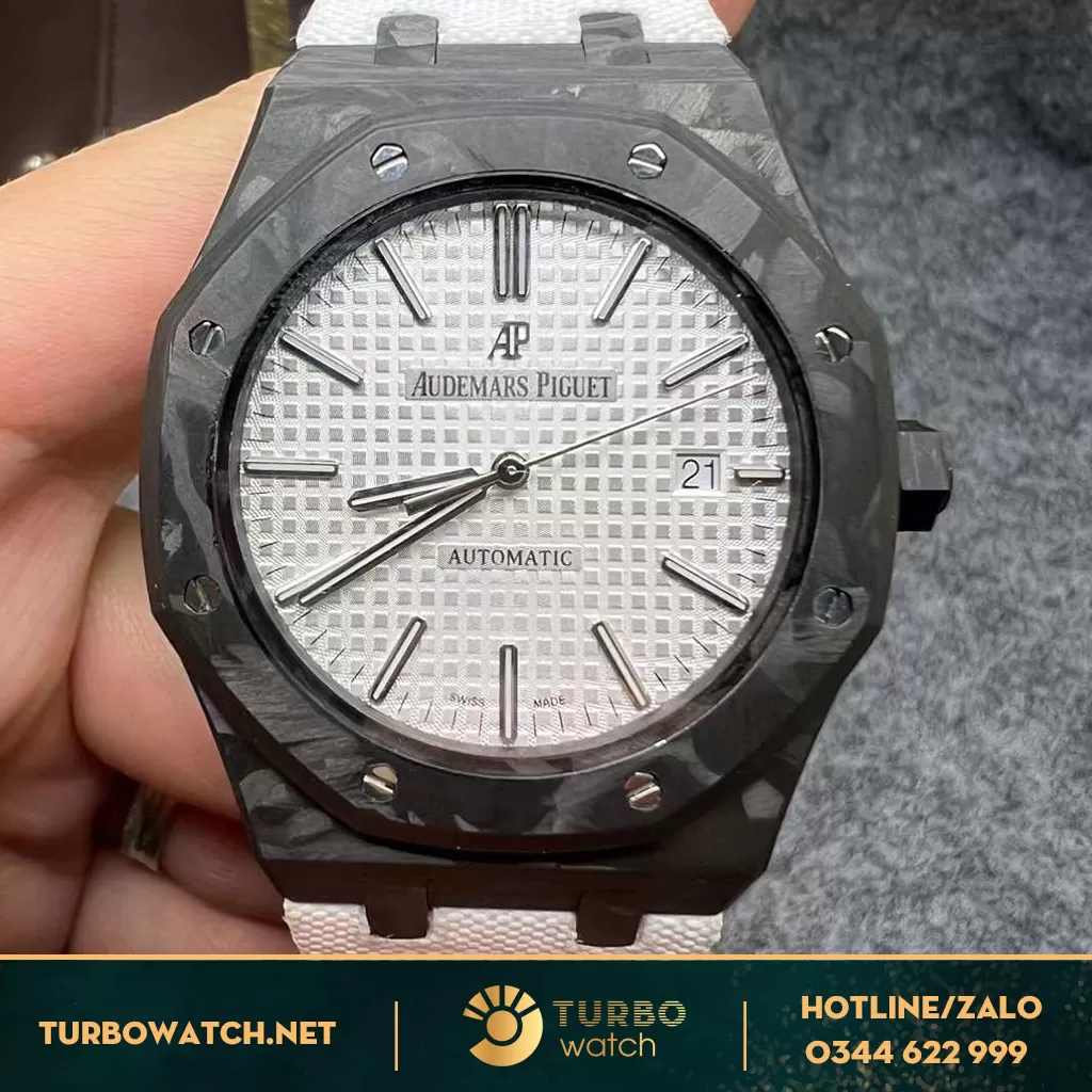 Audemars piguet chế tác vỏ ceramic trắng ,carbon siêu sắc nét