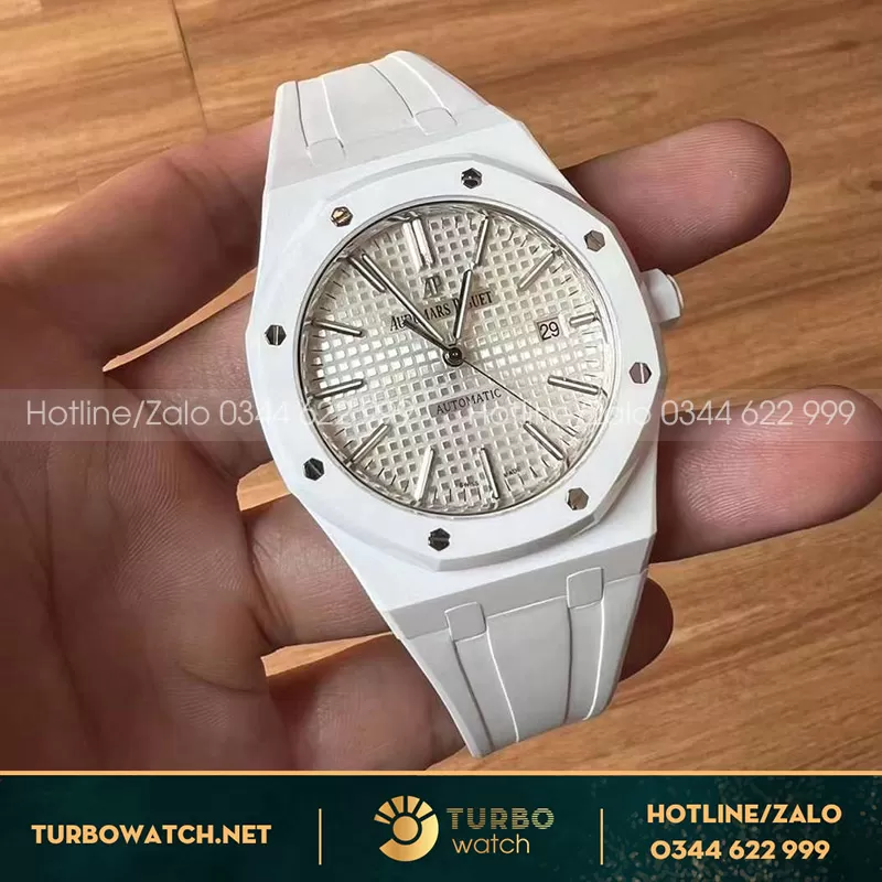 Audemars piguet royal oak 15400 chế tác vỏ ceramic trắng