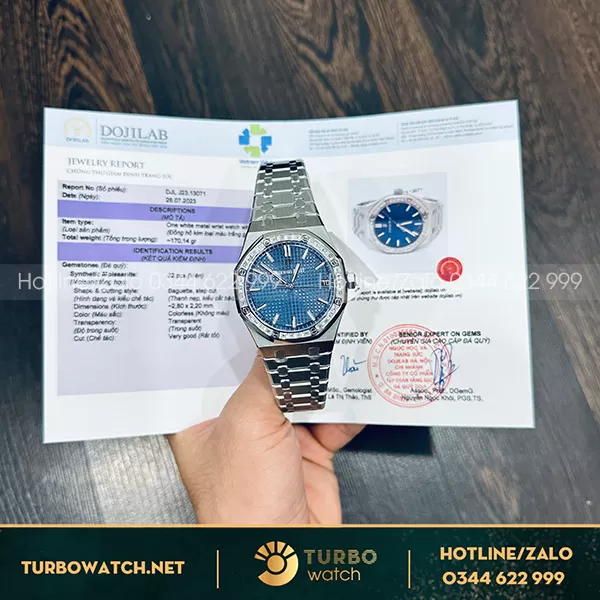 Audemars piguet royal oak 15500 độ kim cương moissanite baguette