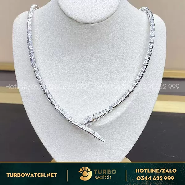 BVl serpenti necklaces white gold full diamond 
