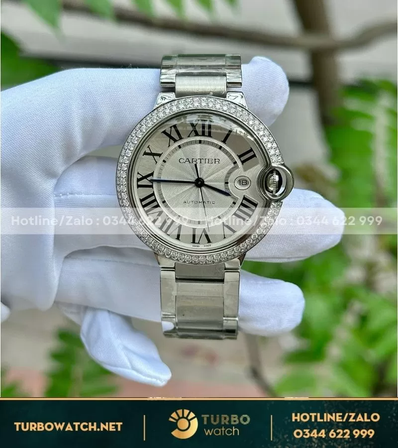 Cartier Ballon Bleu 42mm độ kim Moissanite
