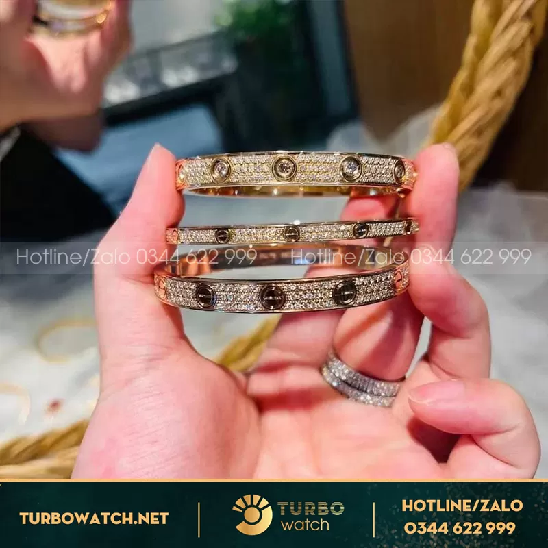 Cartier love bracelet rose gold full diamond 