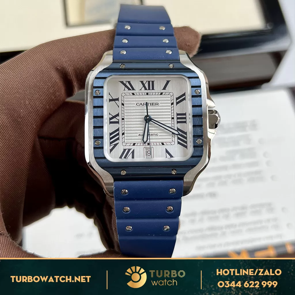 Cartier santos blue benzel fake