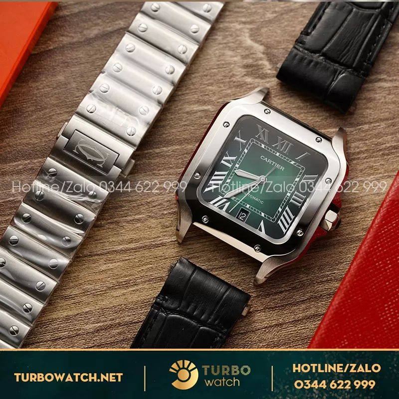 Cartier santos green dial bv factory