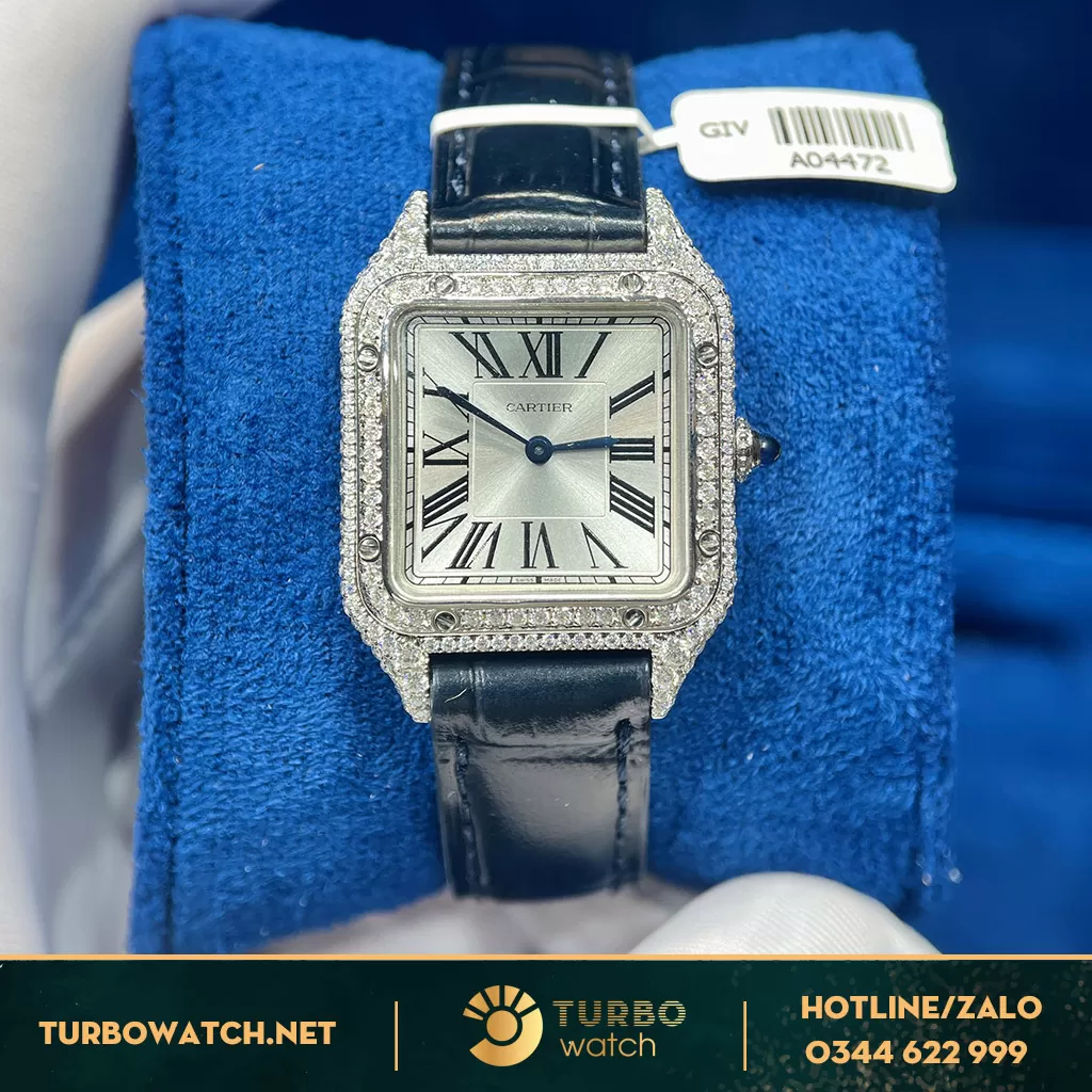 Cartier XL Santos Dumont Replica WSSA0032 Chế tác kim cương Moissanite
