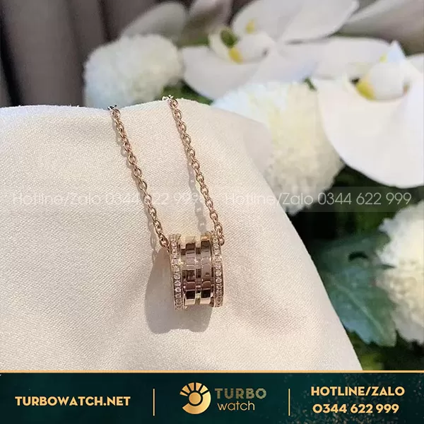 Dây chuyền BVLgari Vàng Hồng 18k,Kim cương thiên nhiên