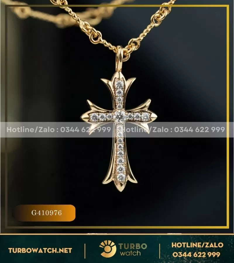 Dây chuyền nam chế tác vàng 10k,kim moissanite DC010