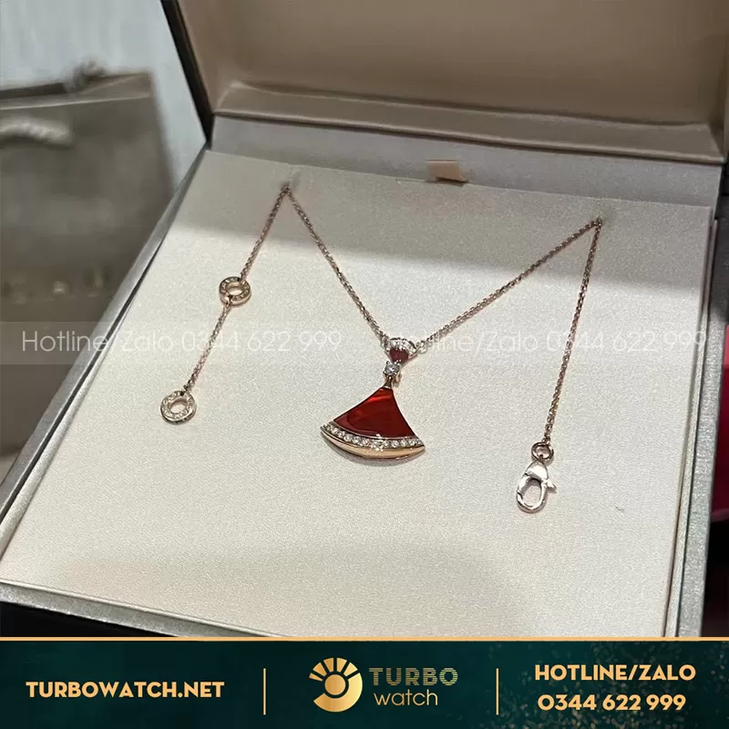 Dây Chuyền Nữ Bvlgari Divas’ Dream Diamond Carnelian Element 18K Rose Gold