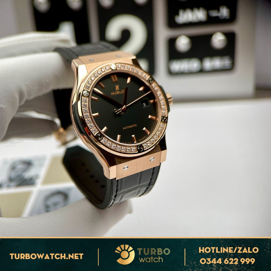 Đồng Hồ Hublot Classic Fusion Fake 1-1 King Gold Diamonds