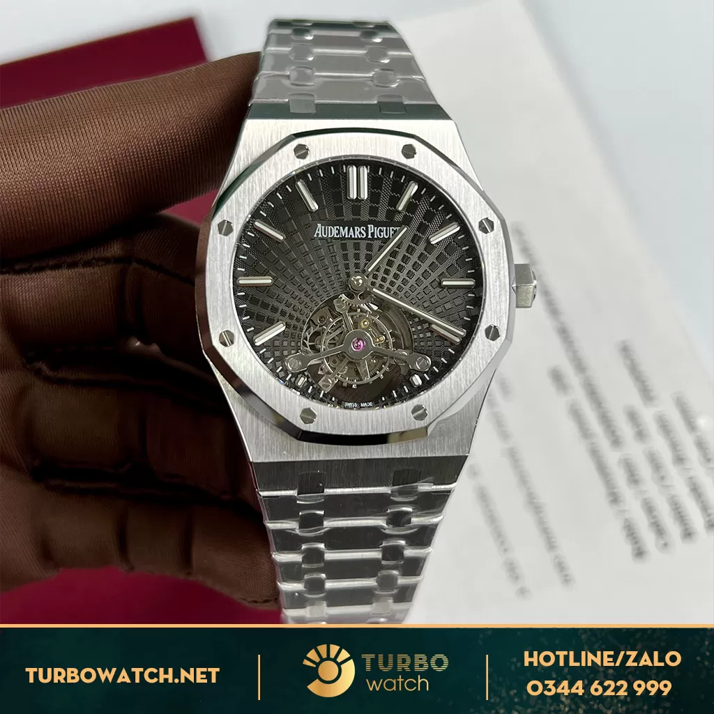 Đồng hồ AP royal oak tourbillon độ niềng kim cương moissanite