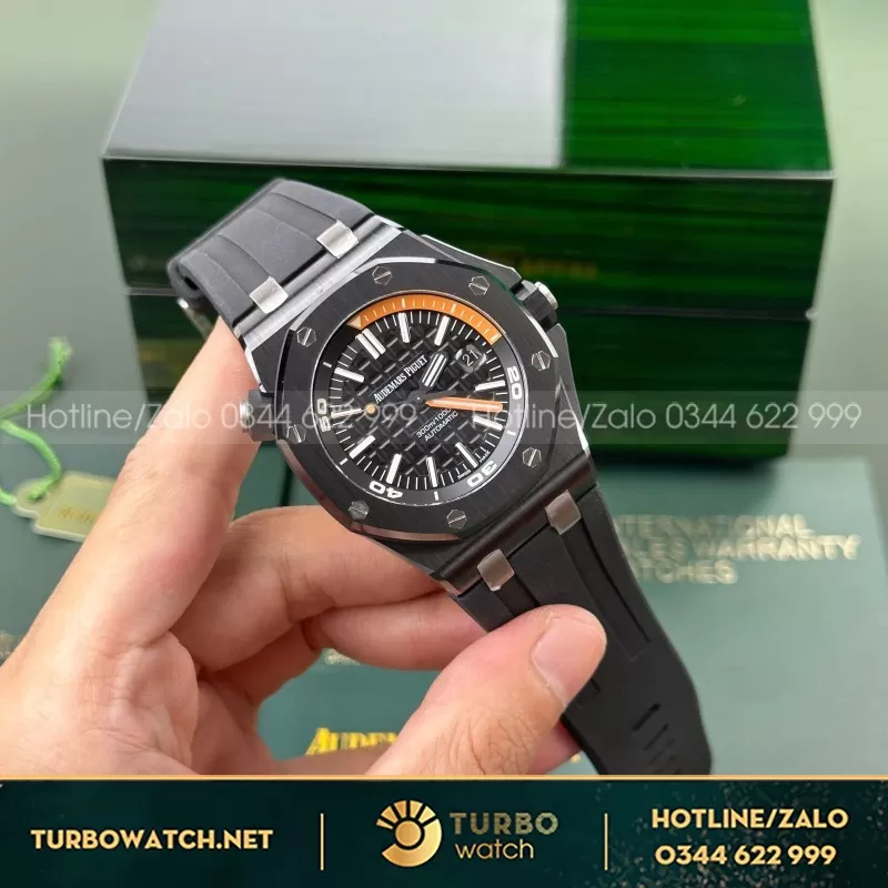 Đồng Hồ Audemars Piguet Chế Tác Royal Oak Offshore Diver 15707CE Gốm Đen 42mm