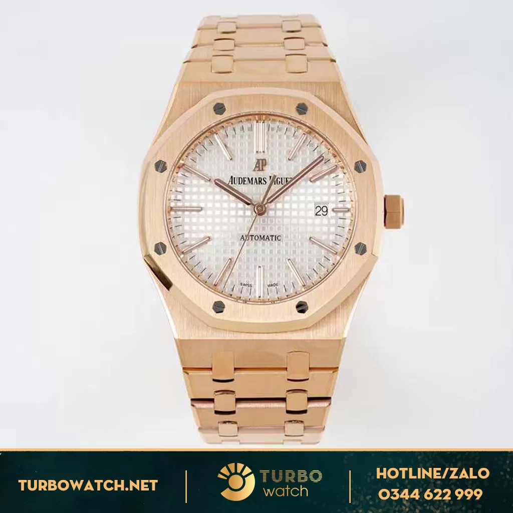 Đồng Hồ Audemars Piguet Like Auth Royal Oak 15451OR Mặt Trắng