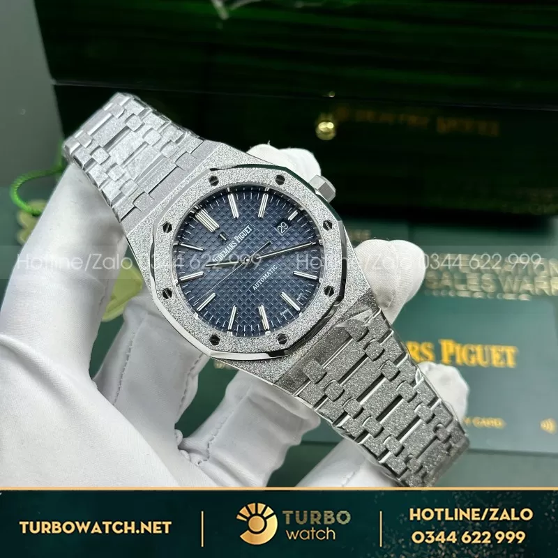 Đồng Hồ Audemars Piguet Royal Oak 15410 Frosted Gold Rep 11 Cao Cấp Mặt Xanh APS Factory 41mm