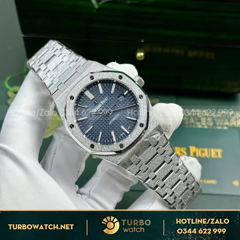 Đồng Hồ Audemars Piguet Royal Oak 15410 Frosted Gold Rep 11 Cao Cấp Mặt Xanh APS Factory 41mm