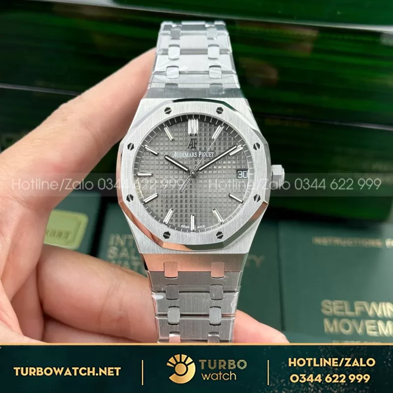 Đồng Hồ Audemars Piguet Royal Oak 15500ST Frosted Gold Replica 11 Mặt Xám 41mm