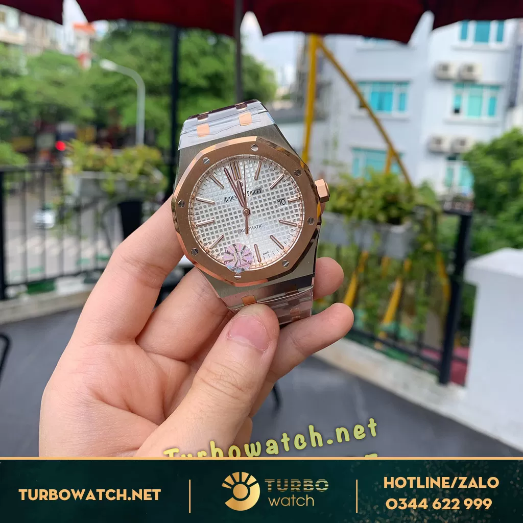 đồng hô Audemas piguet replica 1-1 royal oak demi gold 