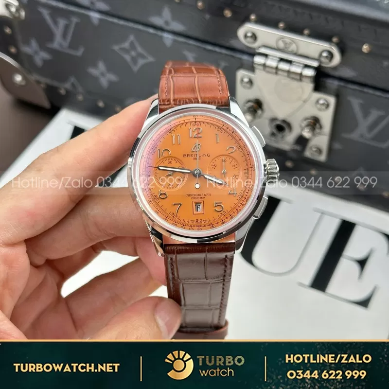 Đồng Hồ Breitling Premier B01 Chronograph Replica 11 Màu Cam Nhà Máy BLS 42mm