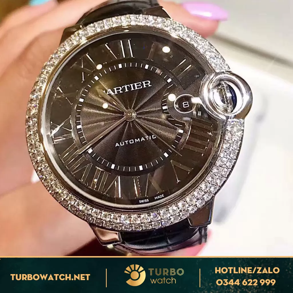 Đồng Hồ Cartier Ballon Bleu De Cartier Mặt xám KC Moissanit 