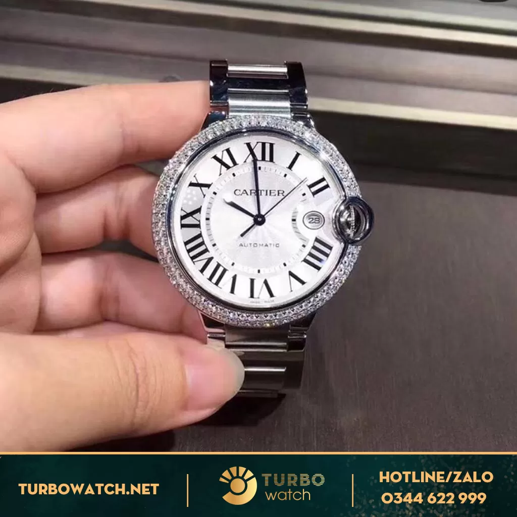 Đồng Hồ Cartier Ballon Bleu De Cartier Viền Đính Thiên Nhiên 