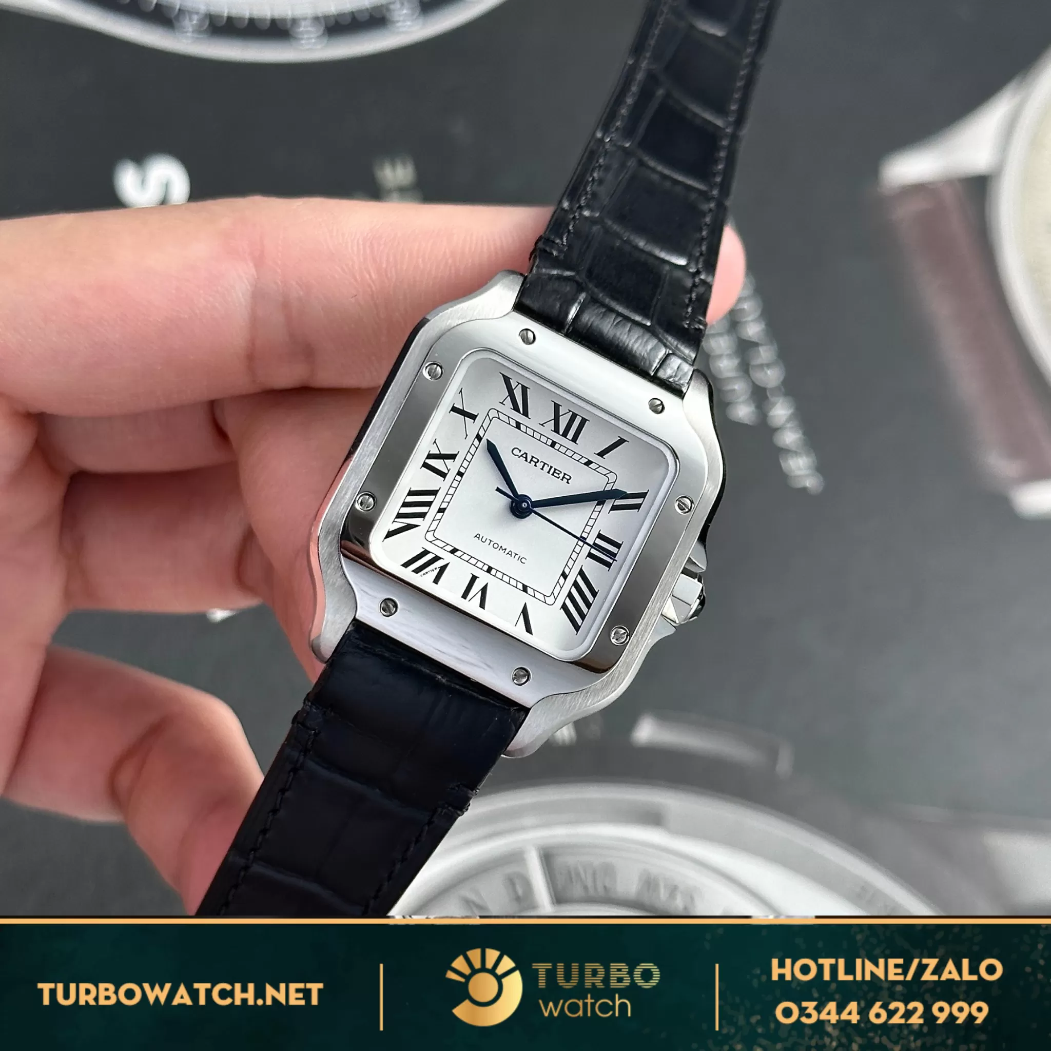 Đồng hồ cartier Santos 35mm mặt trắng siêu cấp