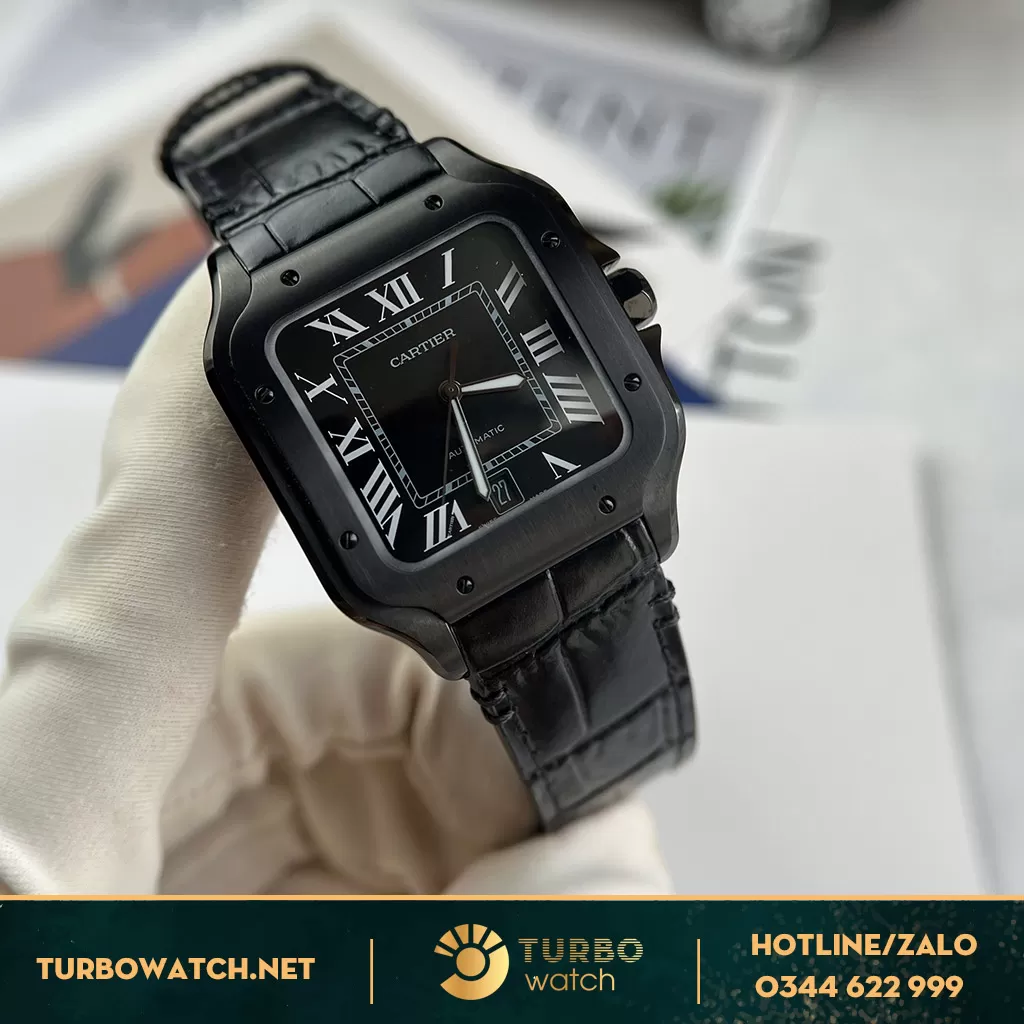 Đồng Hồ Cartier Santos de Cartier Siêu Cấp Full Black