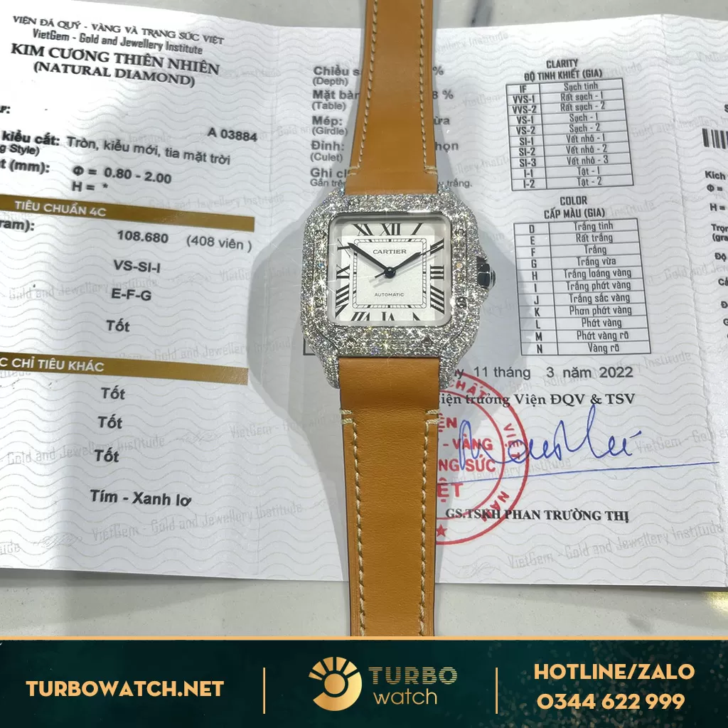 Đồng Hồ Cartier Santos Rep 1:1 De Cartier WJSA0006