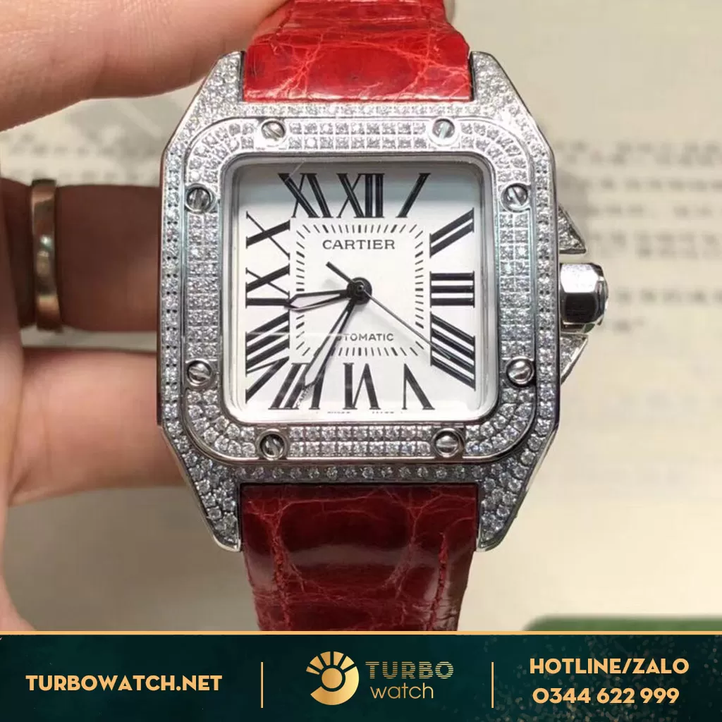 đồng hồ CATIER fake 1-1 full diamond red 