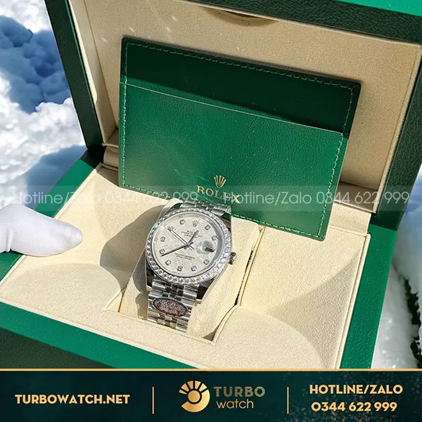 Đồng hồ datejust 36-41mm độ mặt thiên thạch viền moissanite 