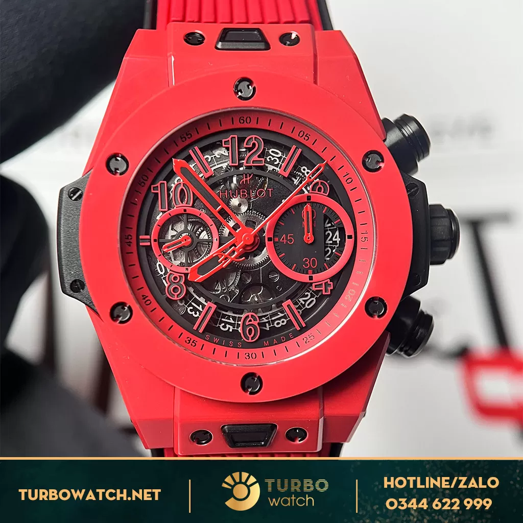 Đồng Hồ Hublot Big Bang Fake Cao Cấp Unico Ceramic Đỏ 