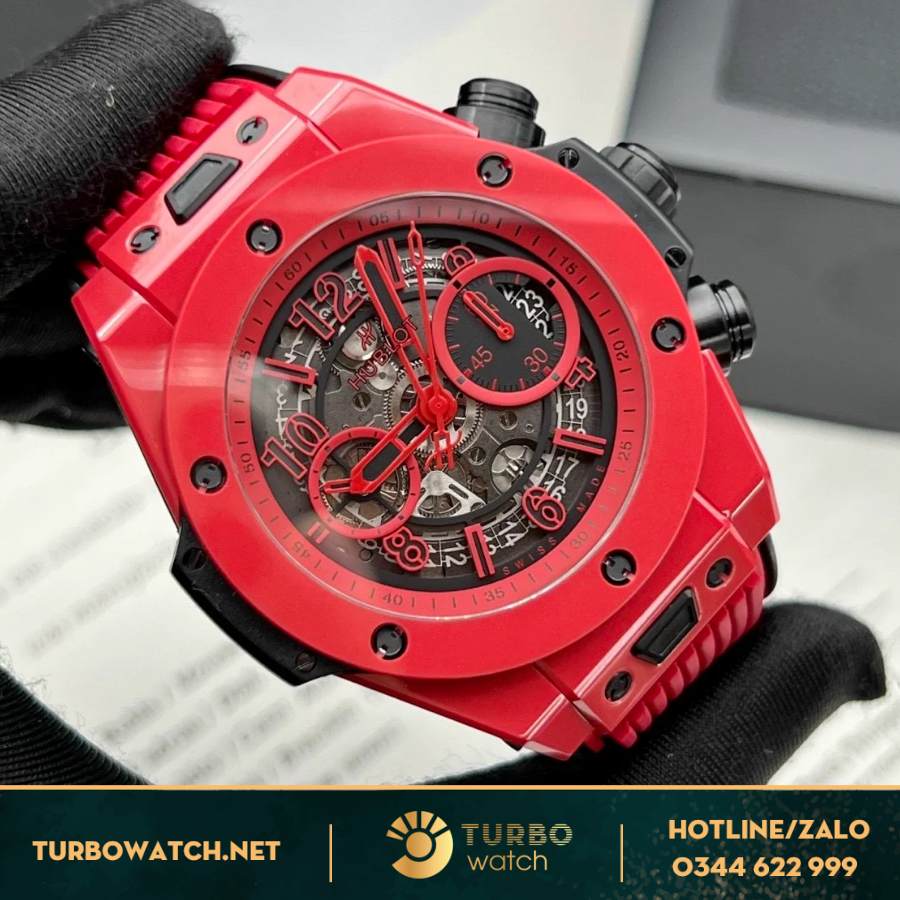 Đồng Hồ Hublot Big Bang Fake Cao Cấp Unico Ceramic Đỏ