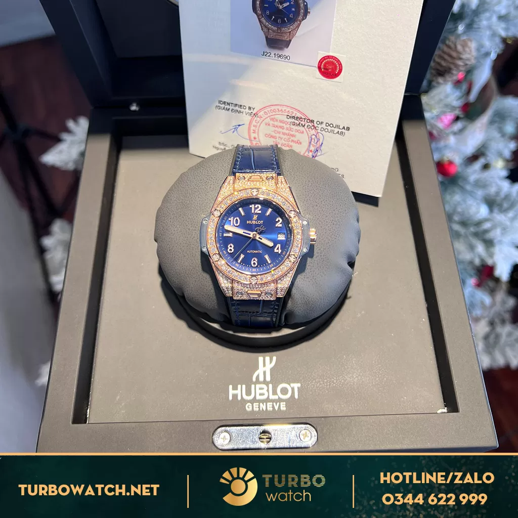 Đồng Hồ Hublot Big Bang One Click Xanh Navy kim Cương Thiên Nhiên 