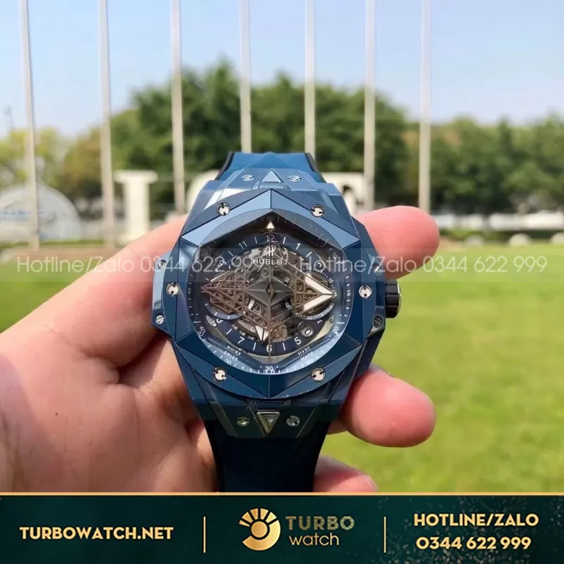 Đồng Hồ Hublot Big Bang Sang Bleu II Replica 1:1 Vỏ Gốm Xanh 45mm