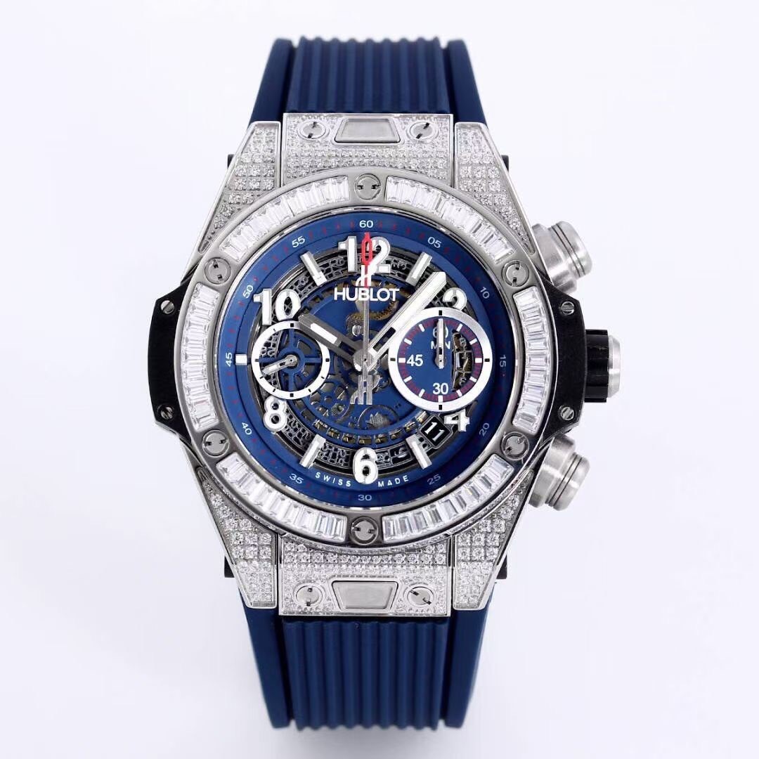 Vẻ đẹp sang trọng và đẳng cấp hàng đầu của Hublot Big Bang Unico blue Diamonds 44mm Rep 1:1