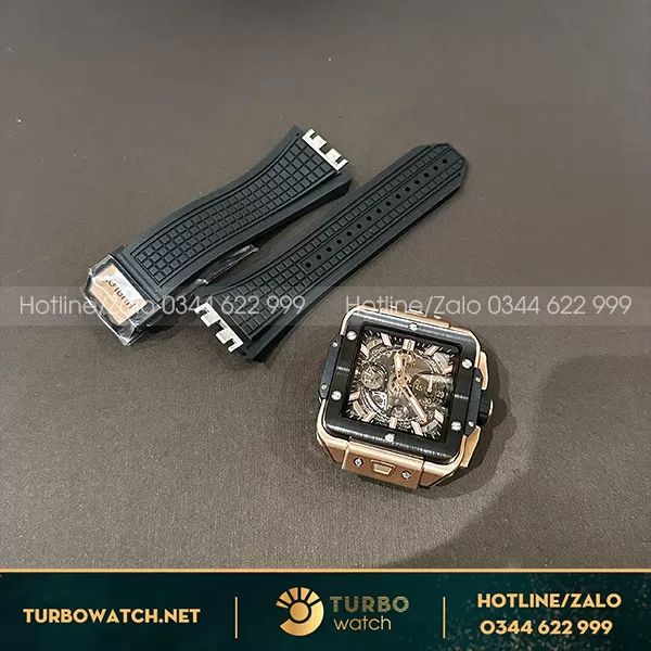 Đồng hồ hublot bigbang square unico king gold ceramic fake