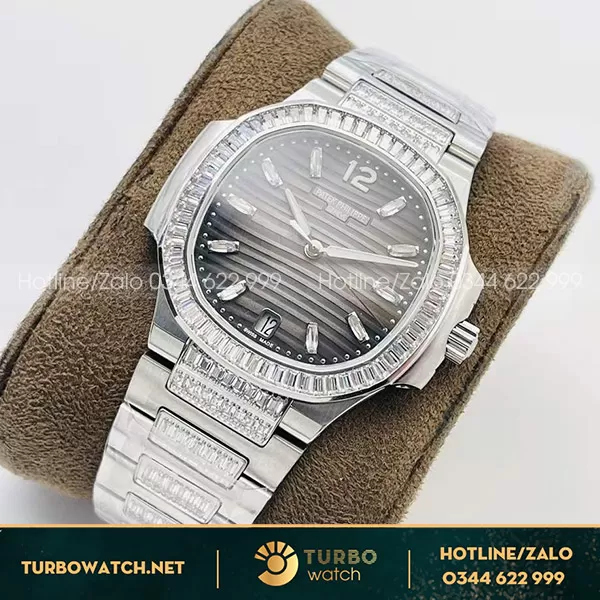 Đồng hồ patek philippe aquanaut 5167 đá cz baguette