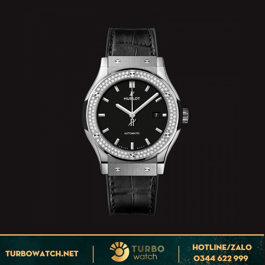 Đồng Hồ Hublot Classic Fusion Replica 1:1 Black Diamonds 42mm