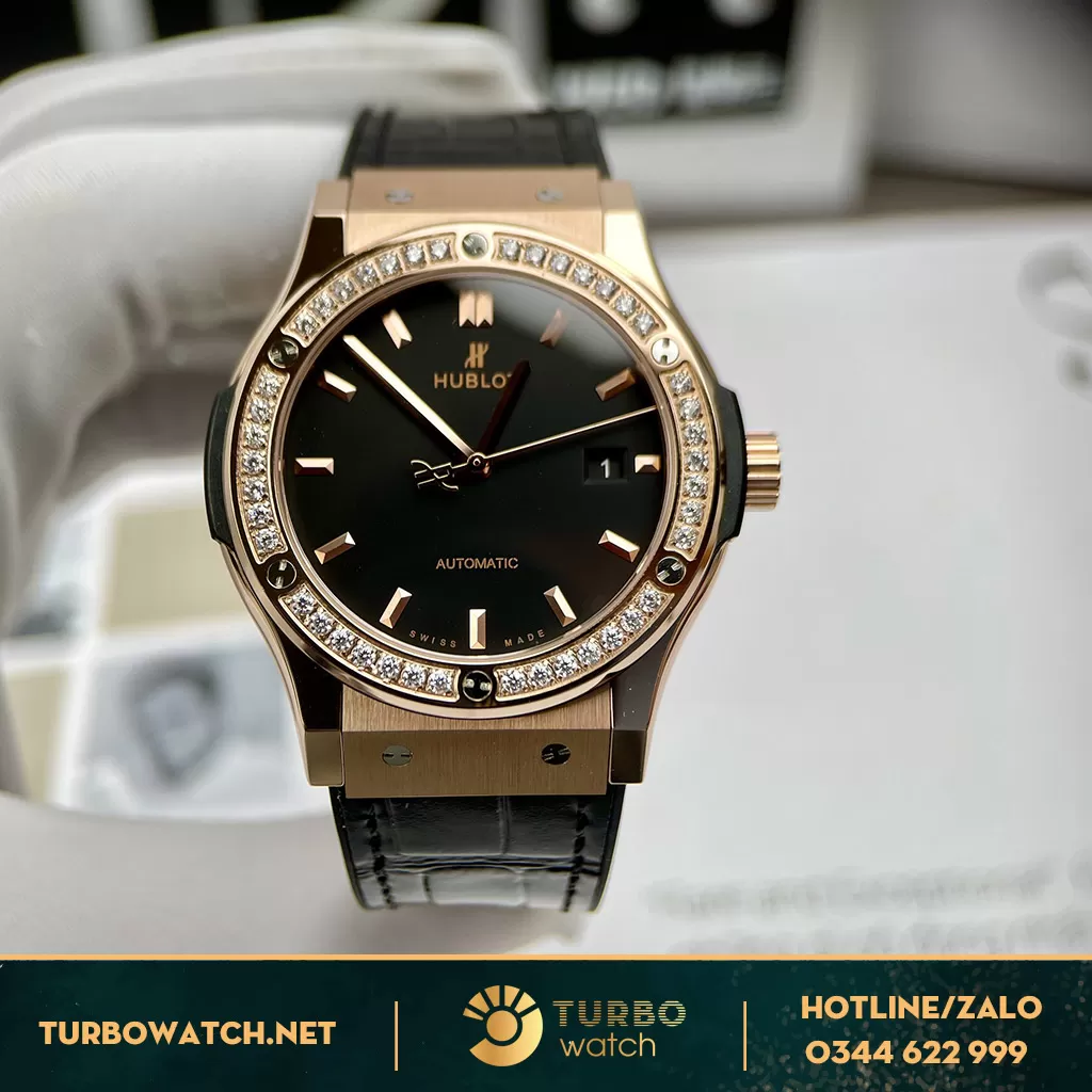 Đồng Hồ Hublot Classic Fusion Fake 1-1 King Gold Diamonds