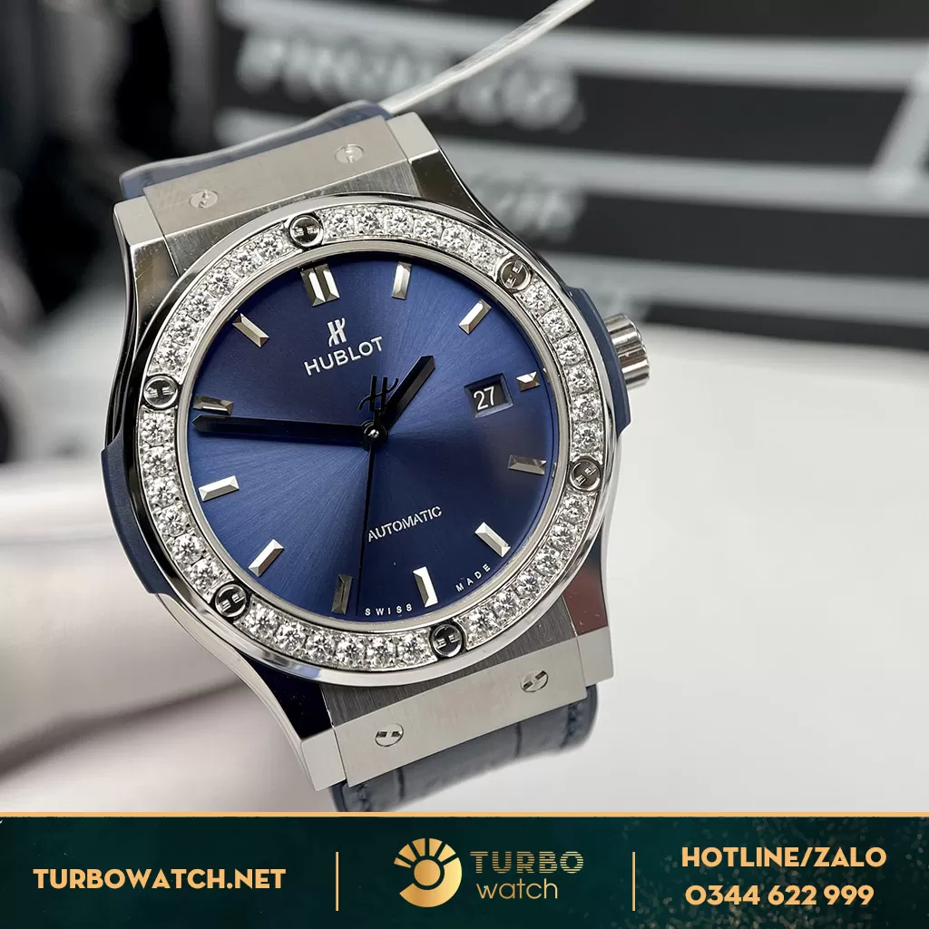 Đồng Hồ Hublot Classic Fusion Fake 1-1 Xanh Navy Diamonds