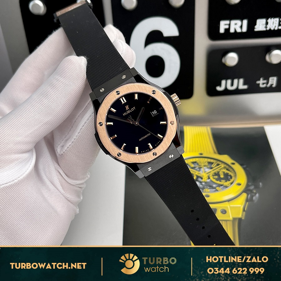 Đồng Hồ Hublot Classic Fusion Fake Cao Cấp Ceramic Demi Gold 42MM